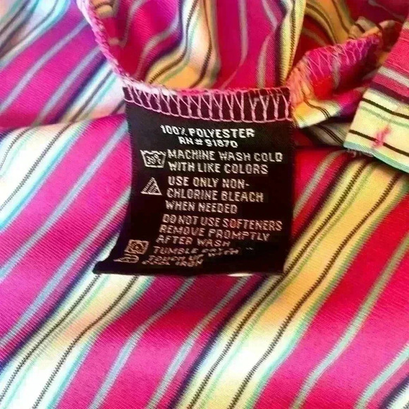 PGA Tour Fuchsia Collared Golf Shirt with White and Green Stripes XL - Picture 4 of 4